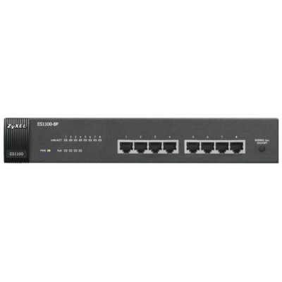 Коммутатор неуправляемый ZYXEL ES1100-8P-EU0102F ES1100-8P Коммутатор неуправляемый ZYXEL ES1100-8P-EU0102F ES1100-8P